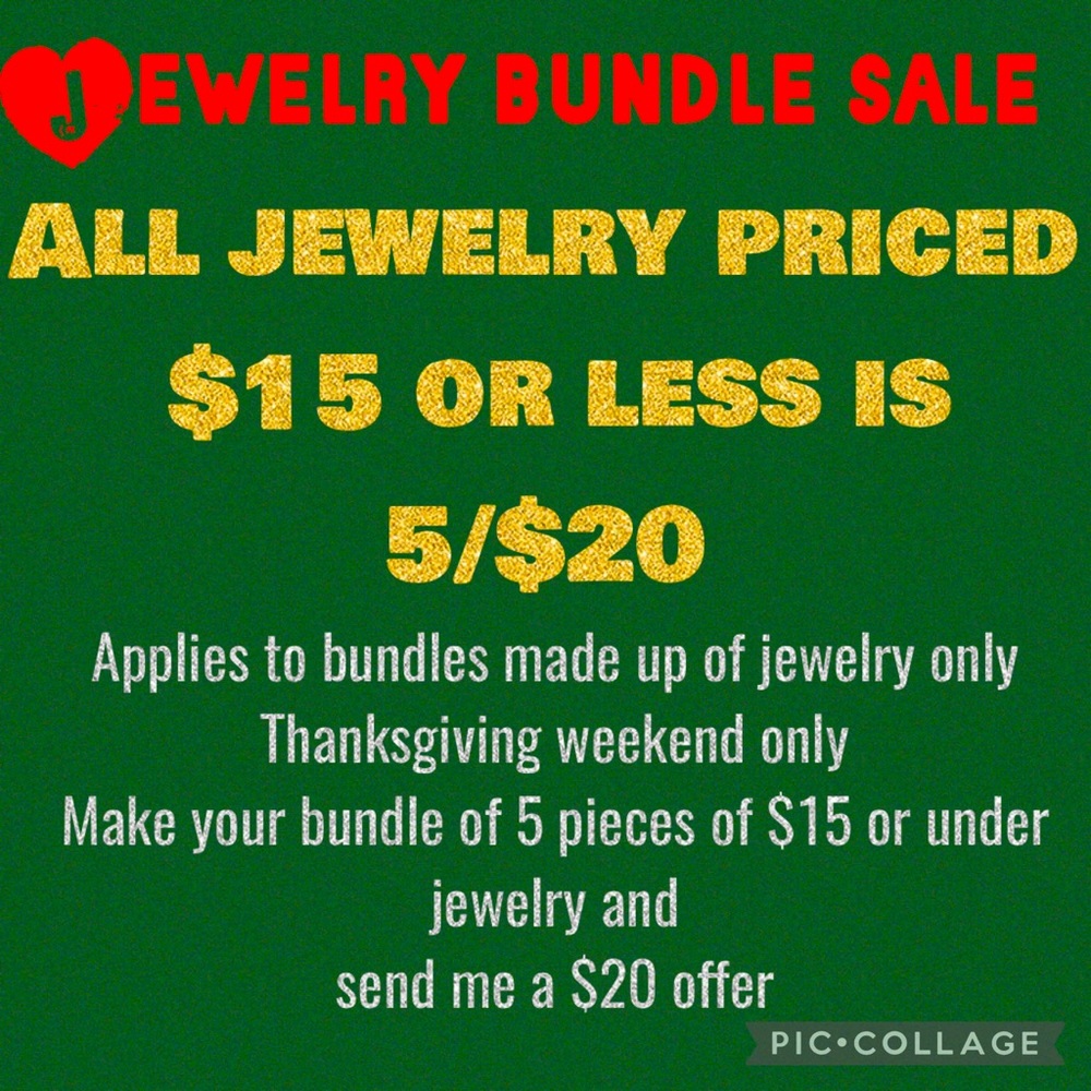 💎JEWELRY SALE💎Every piece of jewelry priced $15 or less is 5/$20